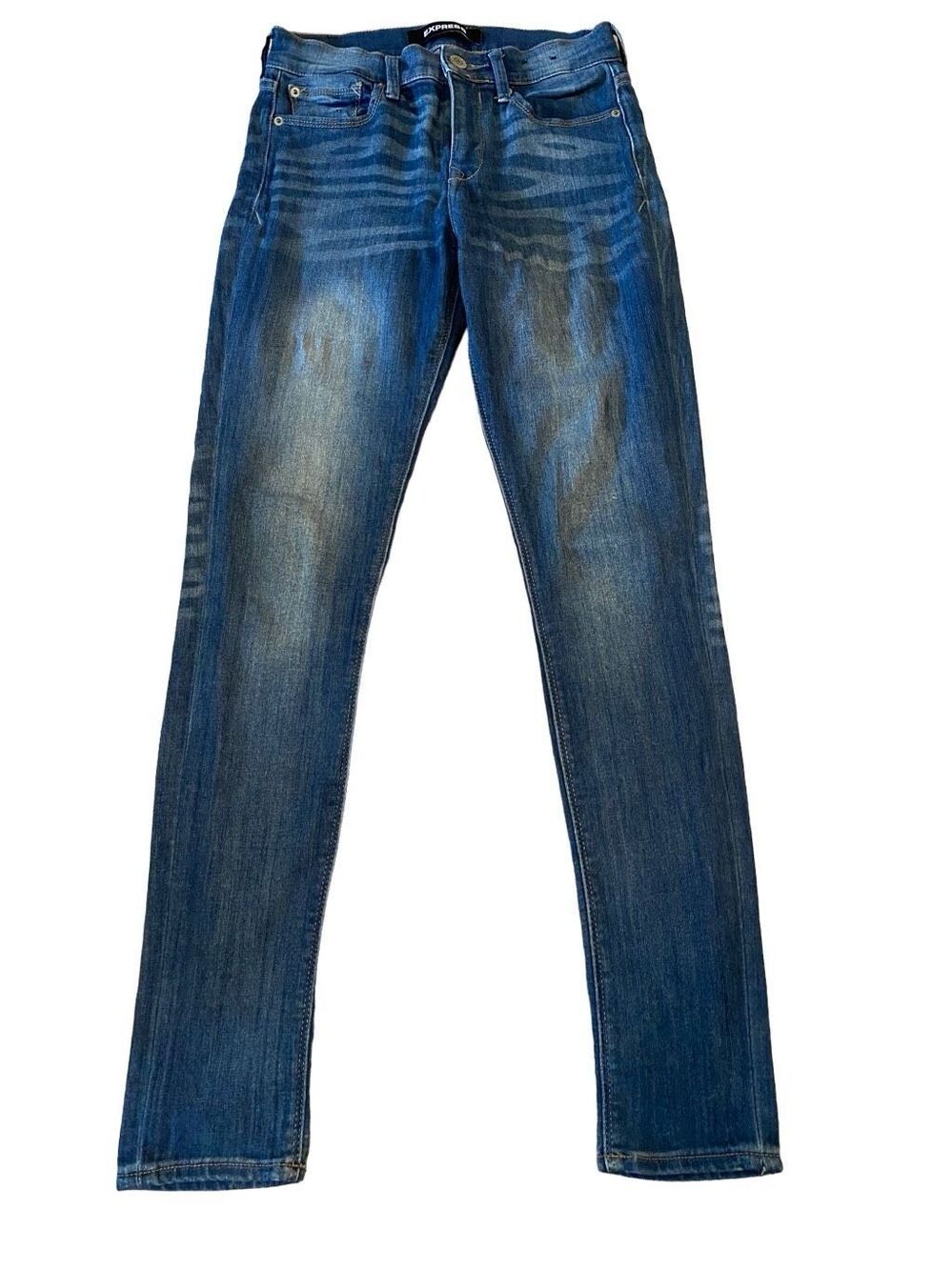 Express Legging Mid Rise Stretch Jeans 2R Straight Leg Every Day Casual Denim